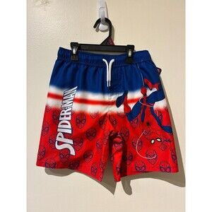 NWT‎ Marvel Spiderman Red & Blue Swim Trunks - Boys 7/8